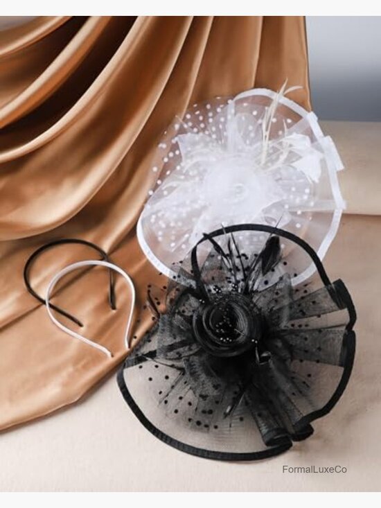 Elegant Feather Mesh Derby Fascinator Hat with Detachable Headband for Parties